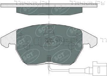 Тормозные колодки SCT-Germany передние для Skoda Rapid I 2012-2019. Артикул SP367
