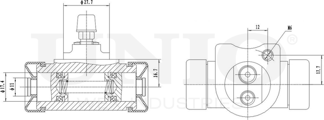 Цилиндр тормозной рабочий (Unio). Артикул BRC-20506