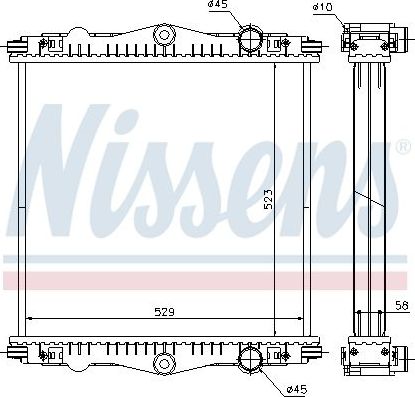 Радиатор охлаждения двигателя Nissens ** FIRST FIT ** для DAF LF 45 2001-2026. Артикул 614450