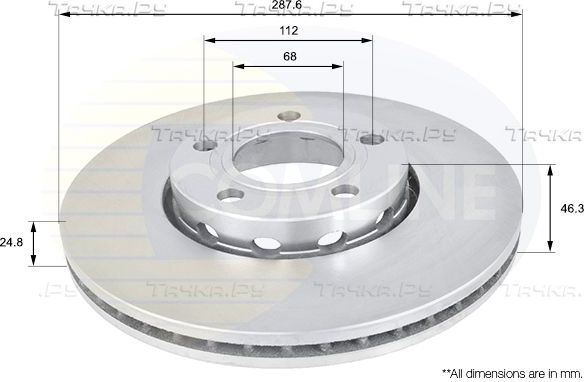 Тормозной диск Comline передний для Audi A4 II (B6) 2000-2004. Артикул ADC1417V