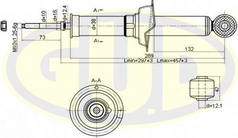 Амортизатор G.U.D.. Артикул GSA340060