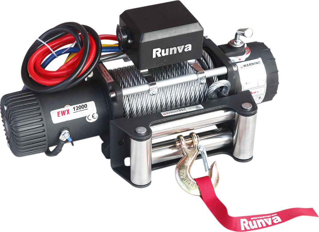 Лебёдка электрическая 24V Runva 12000 lbs 5700 кг (стальной трос). Артикул EWX12000S24V