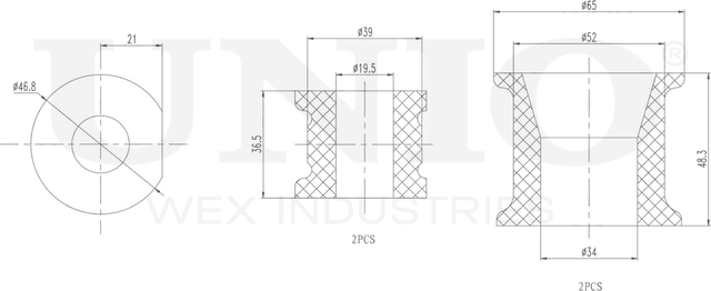 Втулки стабилизатора, комплект (Unio). Артикул RMP-10193