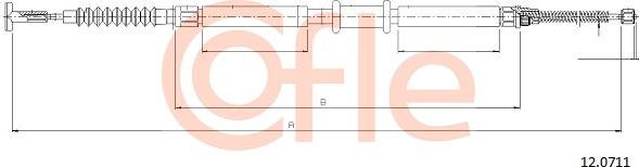 Трос ручника (тросик ручного тормоза) Cofle задний правый для Fiat Albea 2001-2012. Артикул 92.12.0711
