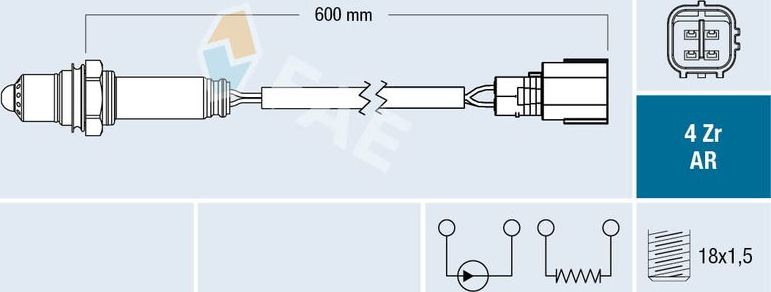 Лямбда-зонд (кислородный датчик) FAE. Артикул 75611