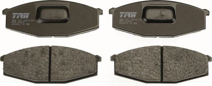 Тормозные колодки TRW. Артикул GDB747