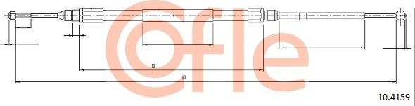 Трос ручника (тросик ручного тормоза) Cofle. Артикул 92.10.4159