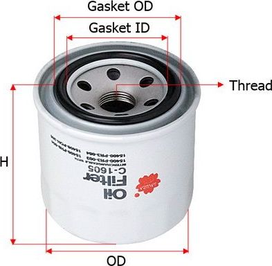 Масляный фильтр Sakura для Acura RL I 2000-2004. Артикул C-1605