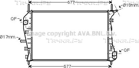 Радиатор охлаждения двигателя AVA. Артикул FDA2376