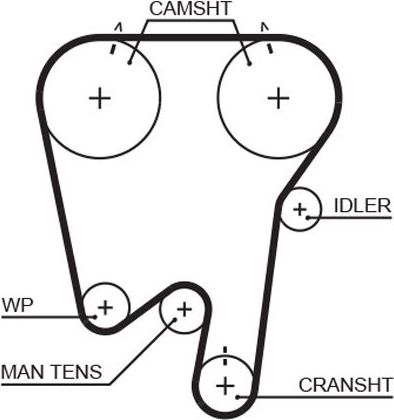 Ремень ГРМ Gates (HNBR (Hydrierter Acryl-Nitril-Butadien-Kautschuk)). Артикул 5343XS