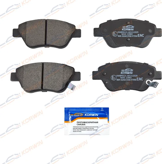 Колодки тормозные перед. Opel Corsa D 06-/Fiat Doblo (119/223) 01 (Korwin). Артикул KWBP0121