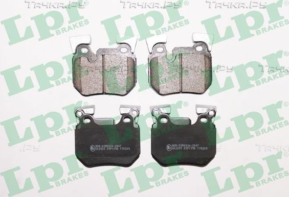 Тормозные колодки LPR задние для BMW 1 I (E81/E82/E87/E88) 2005-2011. Артикул 05P1790