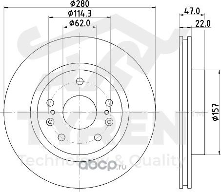 Тормозной диск (Tyren). Артикул TYR1020961