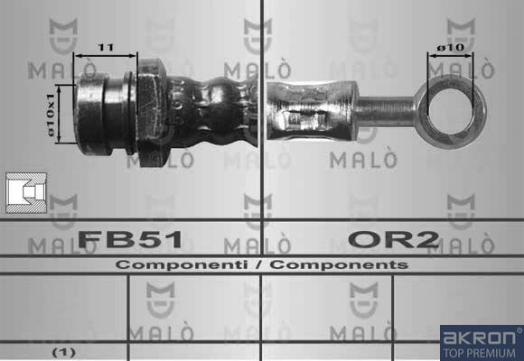 Тормозной шланг Malò. Артикул 80367