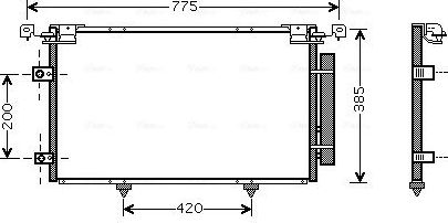 Радиатор кондиционера (конденсатор) AVA (алюминий) для Lexus ES III 2001-2006. Артикул TO5319D