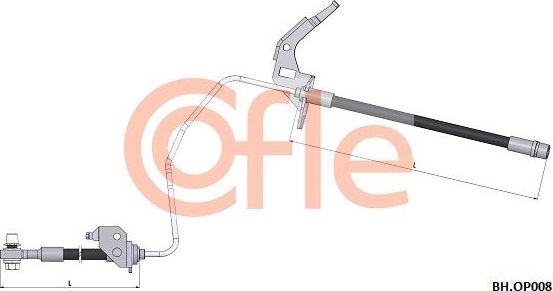 Тормозной шланг Cofle задний левый для Opel Astra G 1998-2009. Артикул 92.BH.OP008