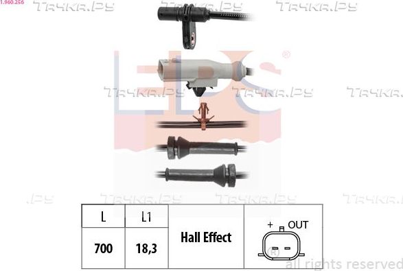 Датчик ABS EPS Made in Italy - OE Equivalent. Артикул 1.960.256