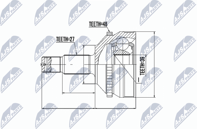 Шрус наружный (граната) NTY для Fiat Ulysse I 1994-2002. Артикул NPZ-CT-004