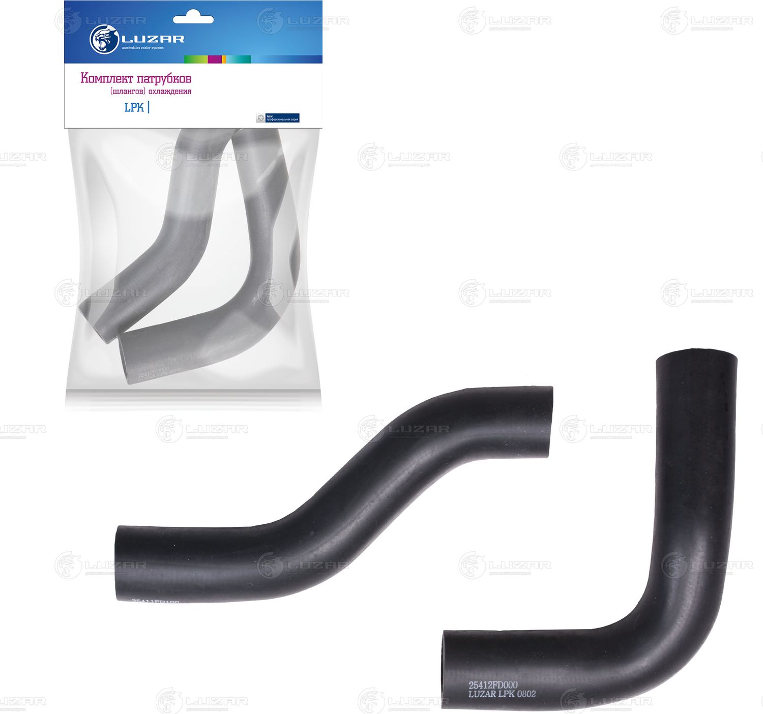 Патрубок радиатора (системы охлаждения) Luzar. Артикул LPK 0802