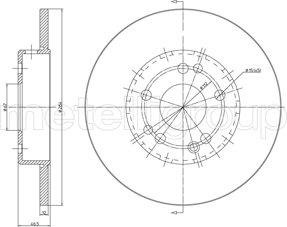 Тормозной диск Metelli. Артикул 23-0124C