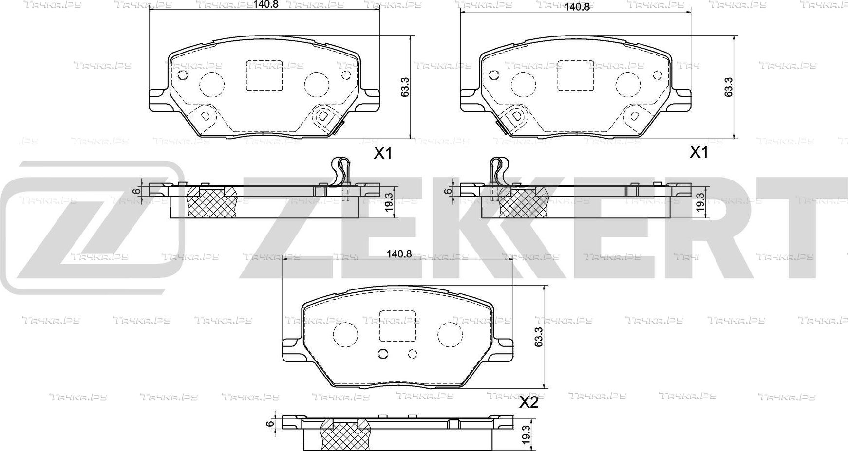 Тормозные колодки Zekkert. Артикул BS-1069