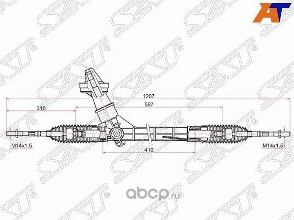 РЕЙКА РУЛЕВАЯ SKODA RAPID 11- LHD (SAT). Артикул ST6C1423057H