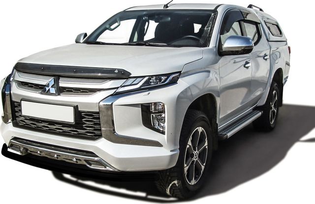 Защита Slitkoff переднего бампера d57 для Mitsubishi L200 V рестайлинг 2018-2026 ЧЕРНАЯ матовая. Артикул ML18-004B