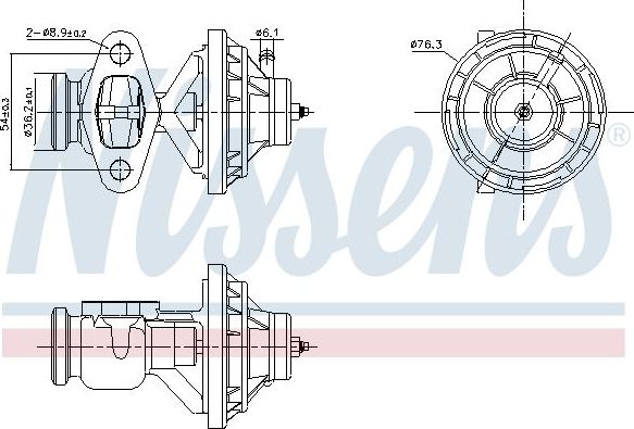 Клапан EGR (рециркуляции выхлопных газов) Nissens (алюминий) для Volkswagen Bora 1998-2005. Артикул 98342