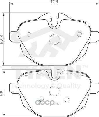 Дисковые тормозные колодки (Tyren). Артикул TYR1210751