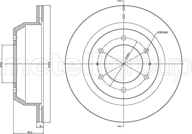 Тормозной диск Metelli задний для Great Wall Hover 2005-2010. Артикул 23-1695C