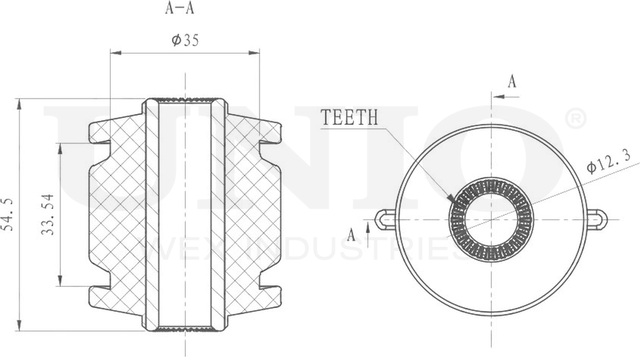 Сайлентблок рычага подвески (Unio). Артикул RMP-20303