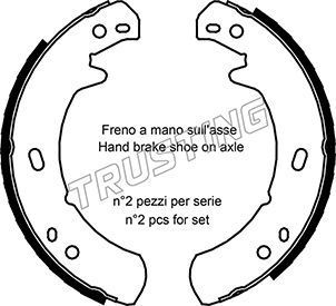 Тормозные колодки (стояночная тормозная система) Trusting задние для Land Rover Range Rover II 1994-2002. Артикул 092.311