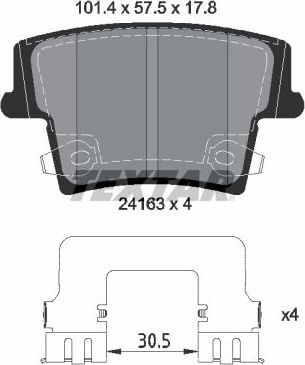 Тормозные колодки Textar Q+. Артикул 2416303