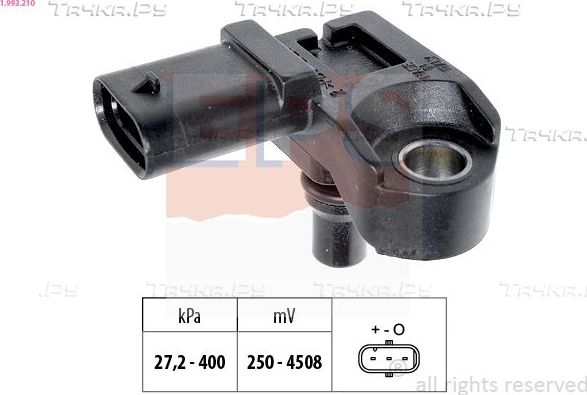 Датчик абсолютного давления (ДАД, MAP) EPS Made in Italy - OE Equivalent для MINI Clubman I (R55) 2010-2014. Артикул 1.993.210