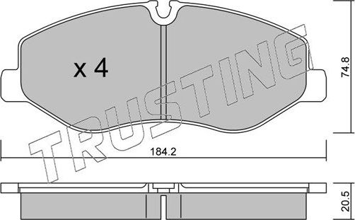 Тормозные колодки Trusting. Артикул 1139.0