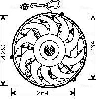 Вентилятор радиатора двигателя AVA. Артикул OL7507