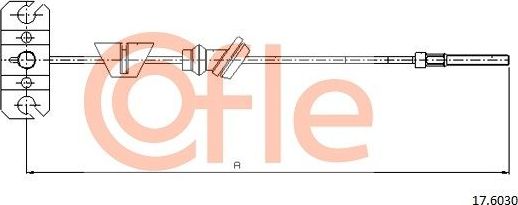 Трос ручника (тросик ручного тормоза) Cofle. Артикул 92.17.6030