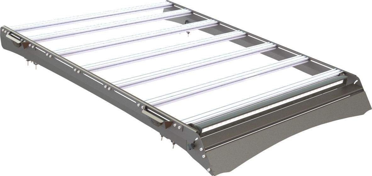 Экспедиционный багажник STC для Toyota Hilux VII 2005-2015 шторка, дальний и рабочий свет. Артикул STC-THIL/04-TR1-L1L3