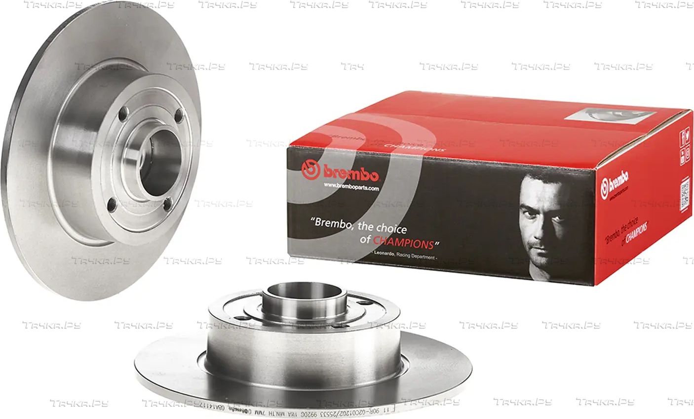 Тормозной диск Brembo со встроенным подшипником задний для Renault Symbol ll 2008-2012. Артикул 08.A141.17