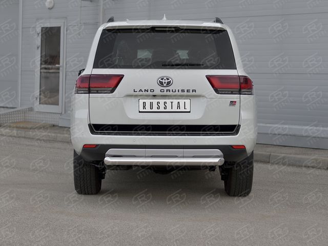 Защита RusStal заднего бампера d76 дуга для Toyota Land Cruiser 300 GR Sport 2021-2026. Артикул TLCZ-003969