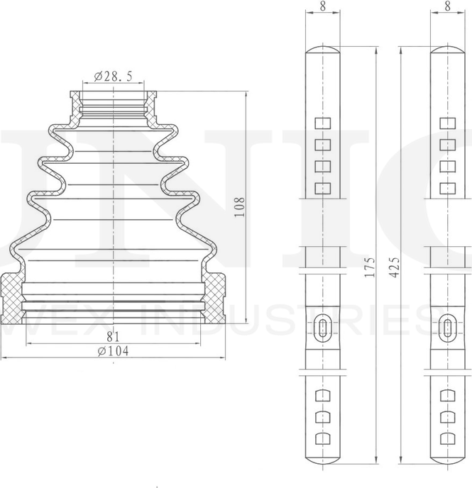 Пыльник ШРУС, комплект (Unio). Артикул DUC-30113K