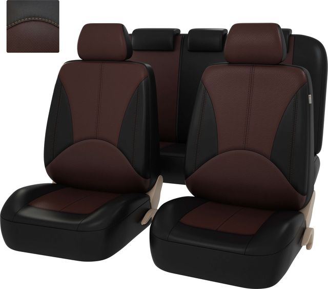 Чехлы универсальные PSV Imperial Next на сидения, цвет Черный/Коричневый. Артикул 131848