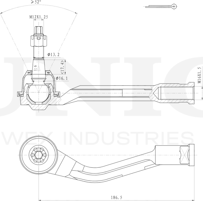 Наконечник рулевой тяги (Unio). Артикул SSP-10184
