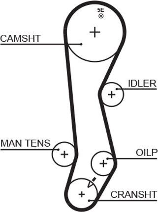 Ремень ГРМ Gates PowerGrip® для Toyota Paseo I (L40) 1991-1995. Артикул 5389XS