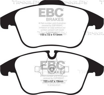 Тормозные колодки EBC Brakes передние для Citroen C5 I 2004-2008. Артикул DP22040