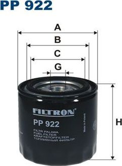 Топливный фильтр Filtron. Артикул PP 922