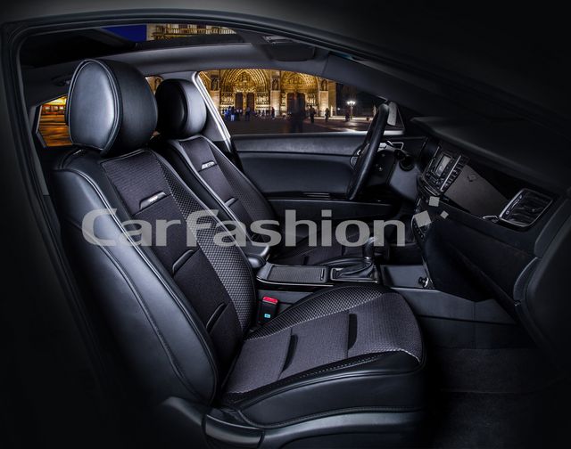 Накидки универсальные CarFashion Business на передние сидения авто, цвет Черный/Черный/Черный. Артикул 21443