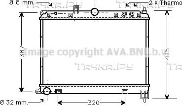 Радиатор охлаждения двигателя AVA. Артикул AU2118