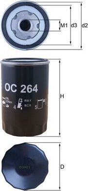 Масляный фильтр Mahle для Audi S2 I 1990-1996. Артикул OC 264