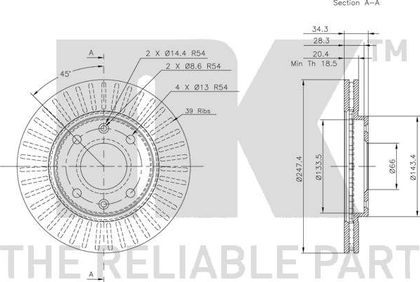 55 BD-4694 - Brake Disc applicable for the CITROËN and LANCIA